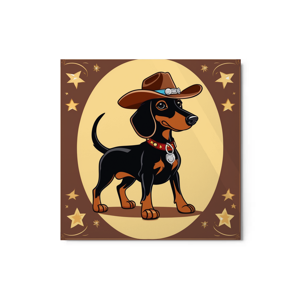 PugMug Custom Black Dachshund Metal Print