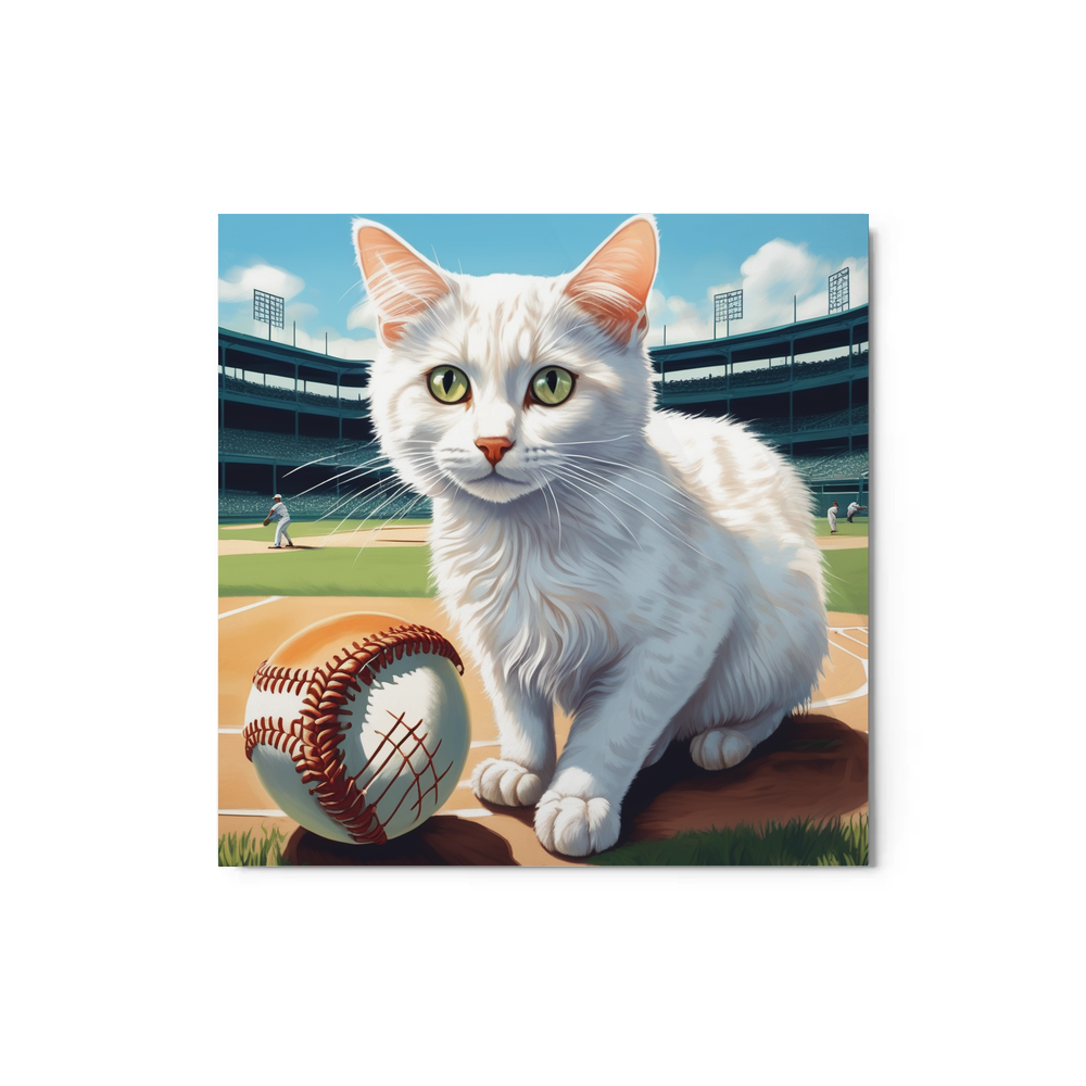 PugMug Custom White Companion Cat Metal Print