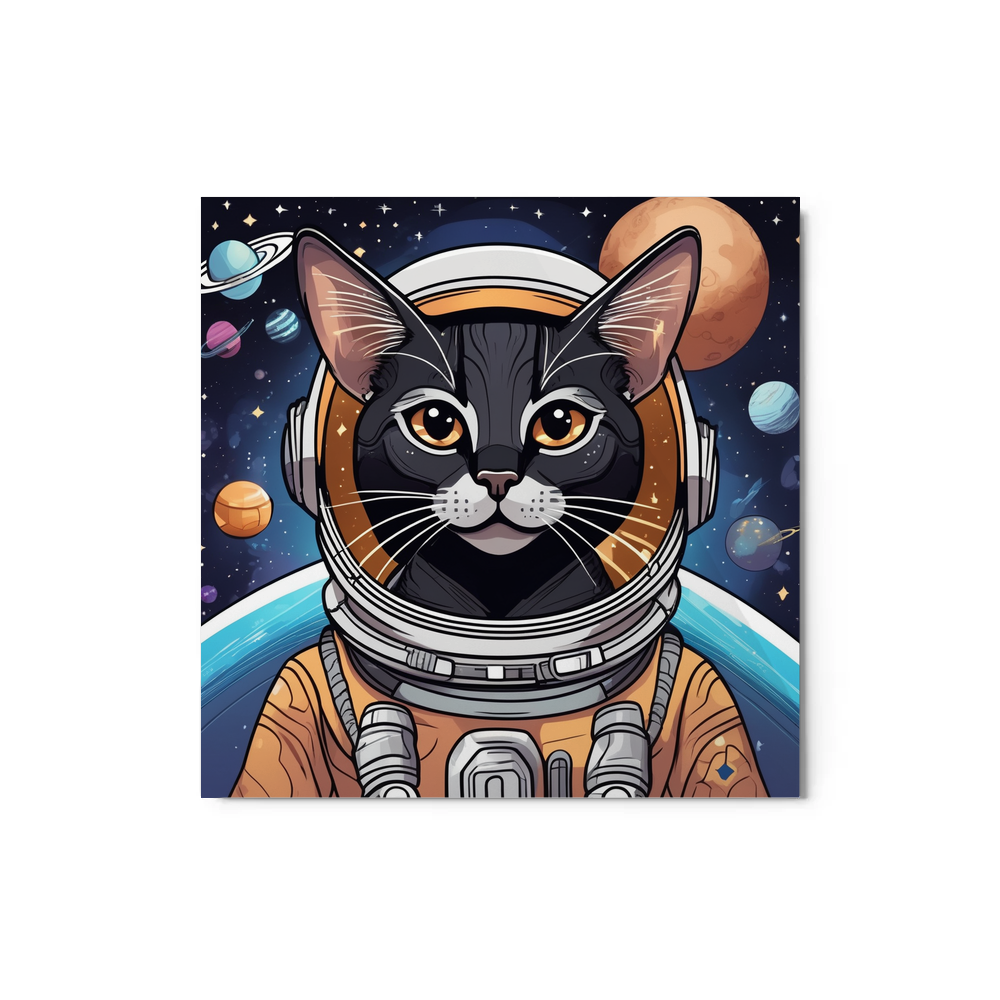 PugMug Custom Black Abyssinian Cat Metal Print