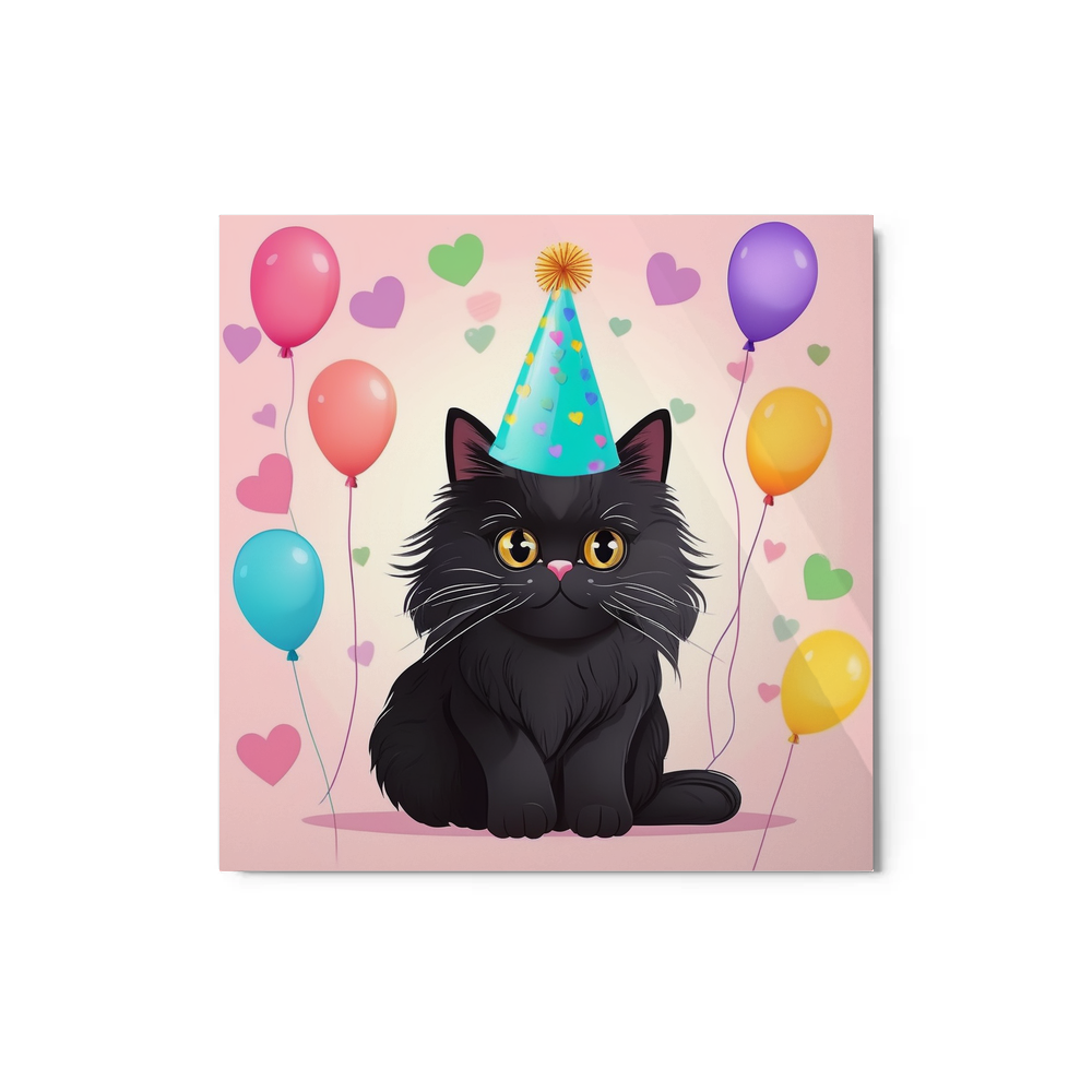 PugMug Custom Black Persian Cat Metal Print