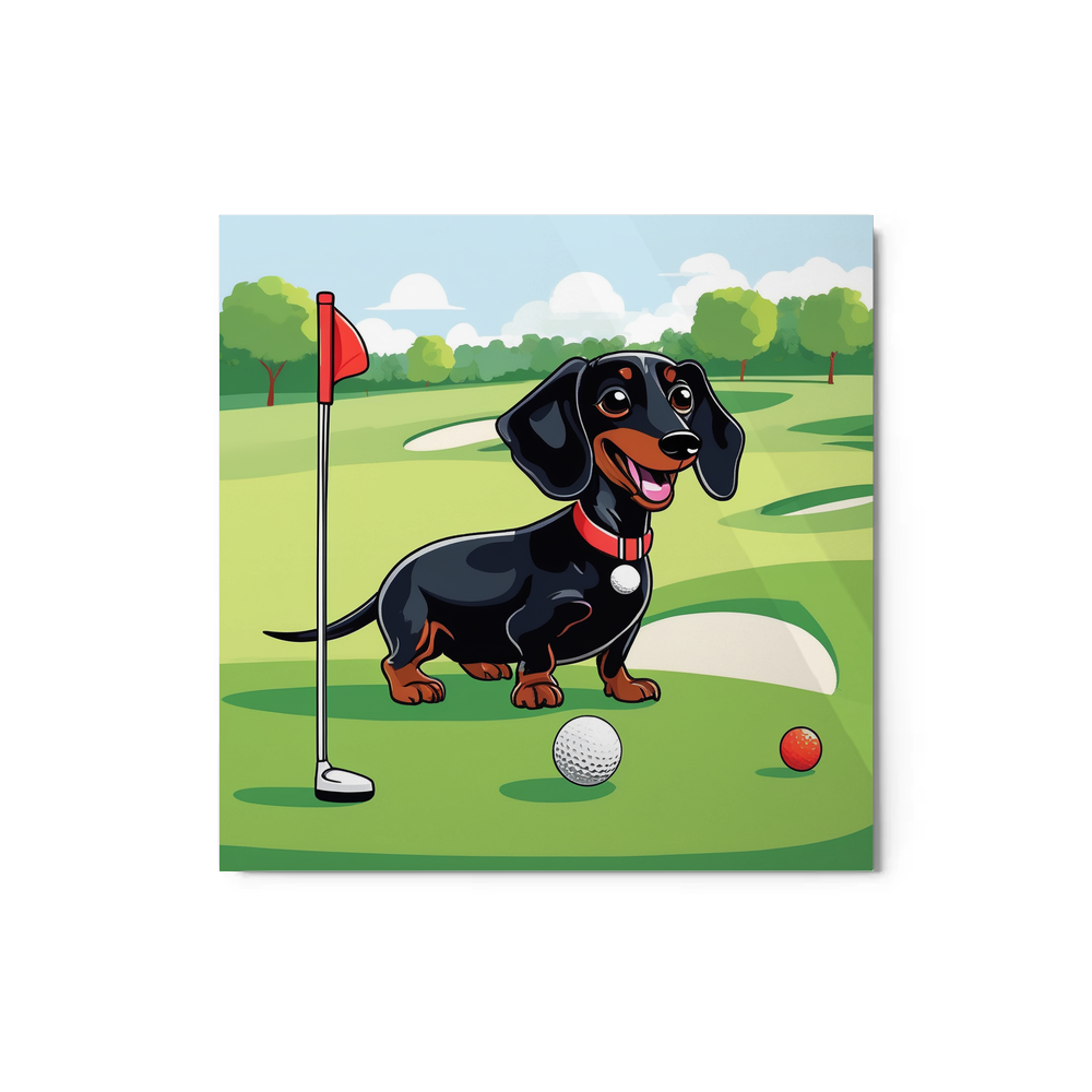 PugMug Custom Black Dachshund Metal Print