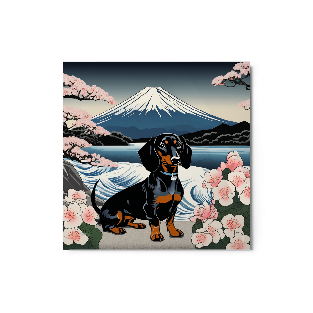 PugMug Custom Black Dachshund Metal Print