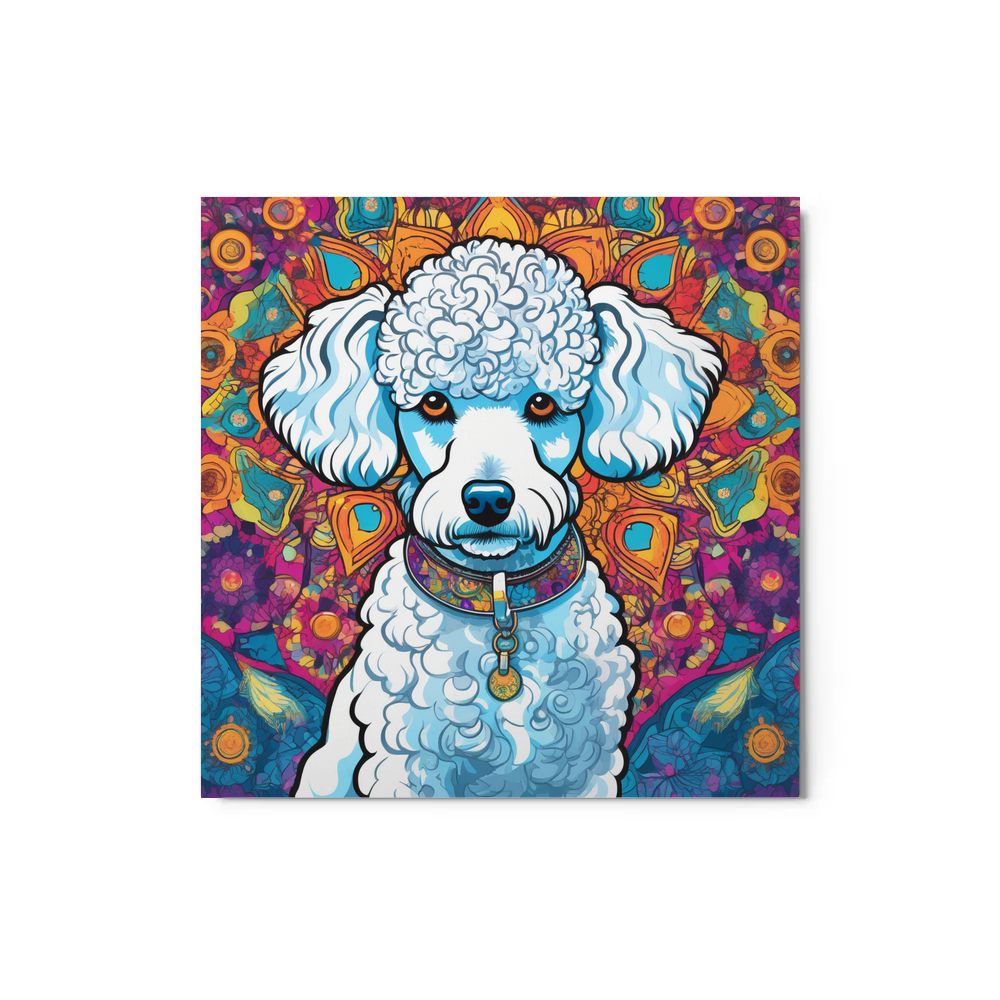 PugMug Custom White Poodle Metal Print