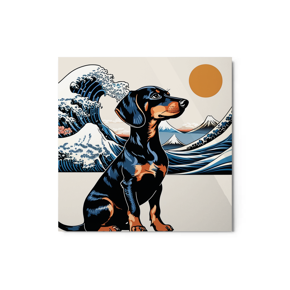 PugMug Custom Black Dachshund Metal Print