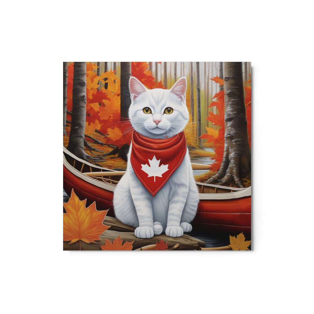 PugMug Custom White Companion Cat Metal Print