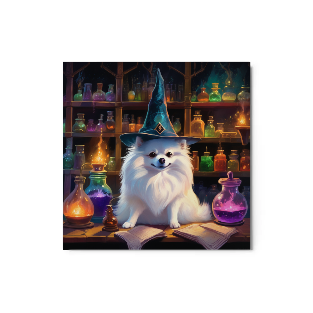 PugMug Custom White Pomeranian Metal Print