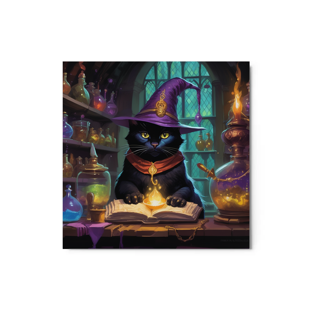 PugMug Custom Black Exotic Cat Metal Print