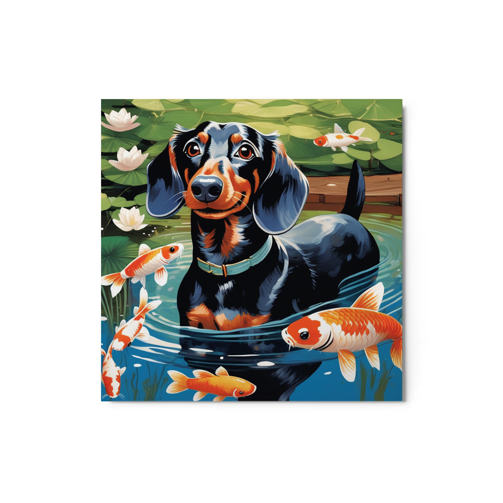 PugMug Custom Black Dachshund Metal Print