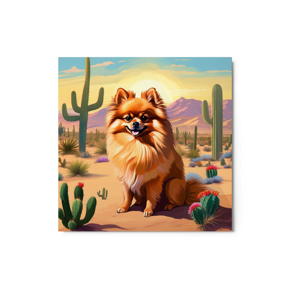 PugMug Custom Tan Pomeranian Metal Print