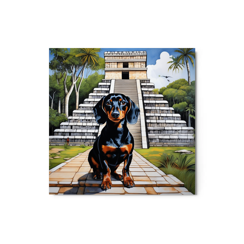 PugMug Custom Black Dachshund Metal Print