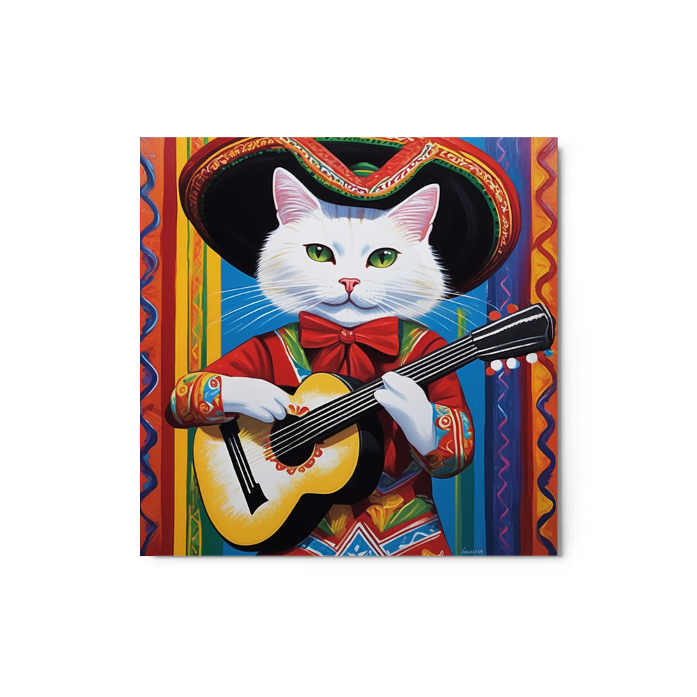 PugMug Custom White Companion Cat Metal Print