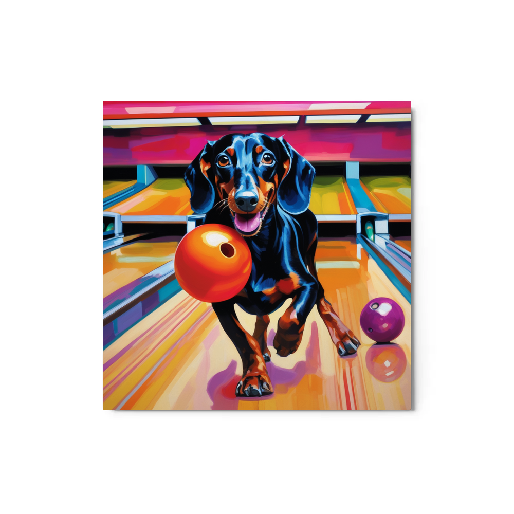 PugMug Custom Black Dachshund Metal Print