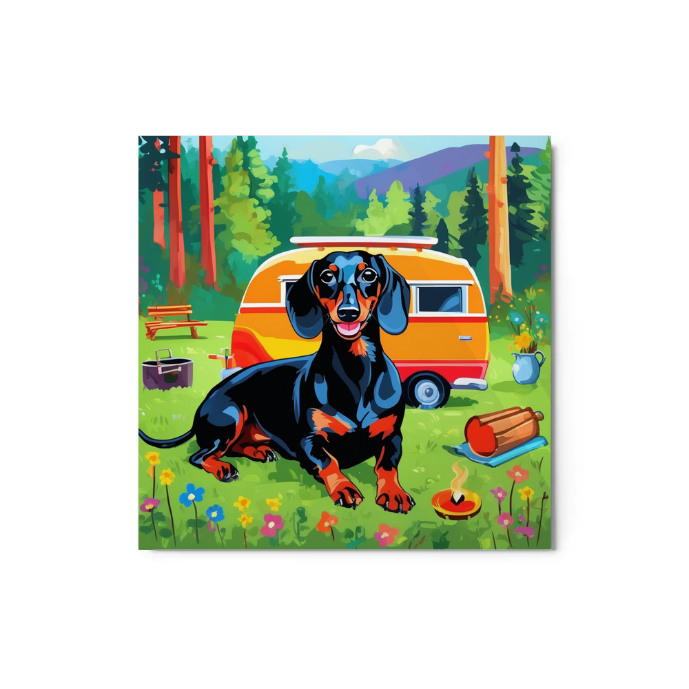 PugMug Custom Black Dachshund Metal Print