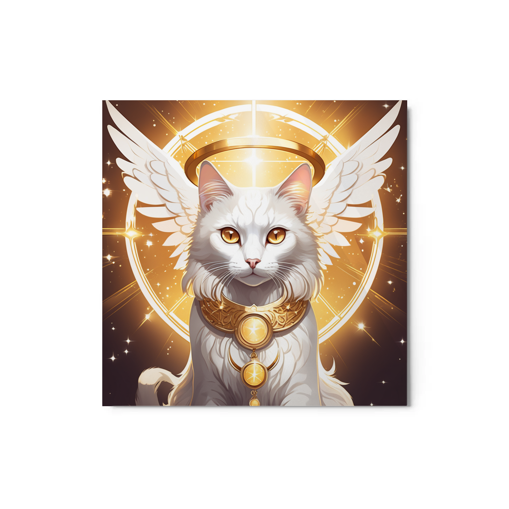 PugMug Custom White Companion Cat Metal Print