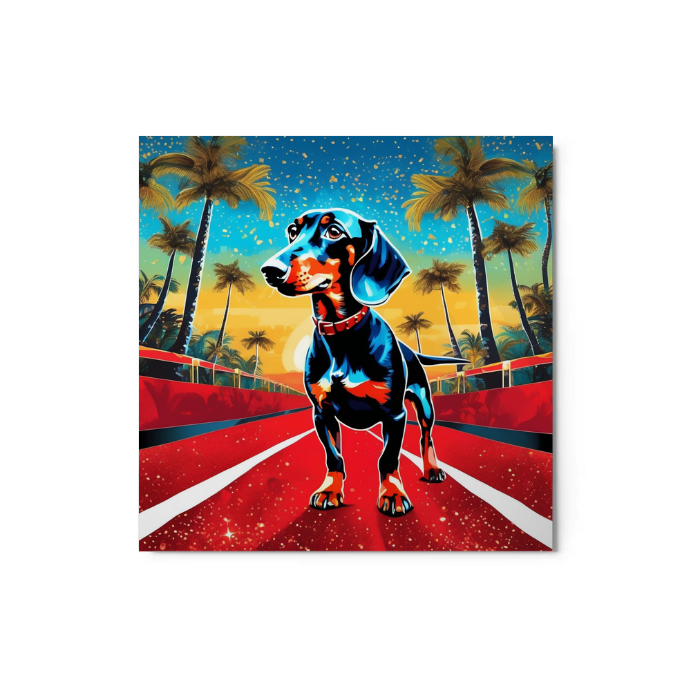 PugMug Custom Black Dachshund Metal Print