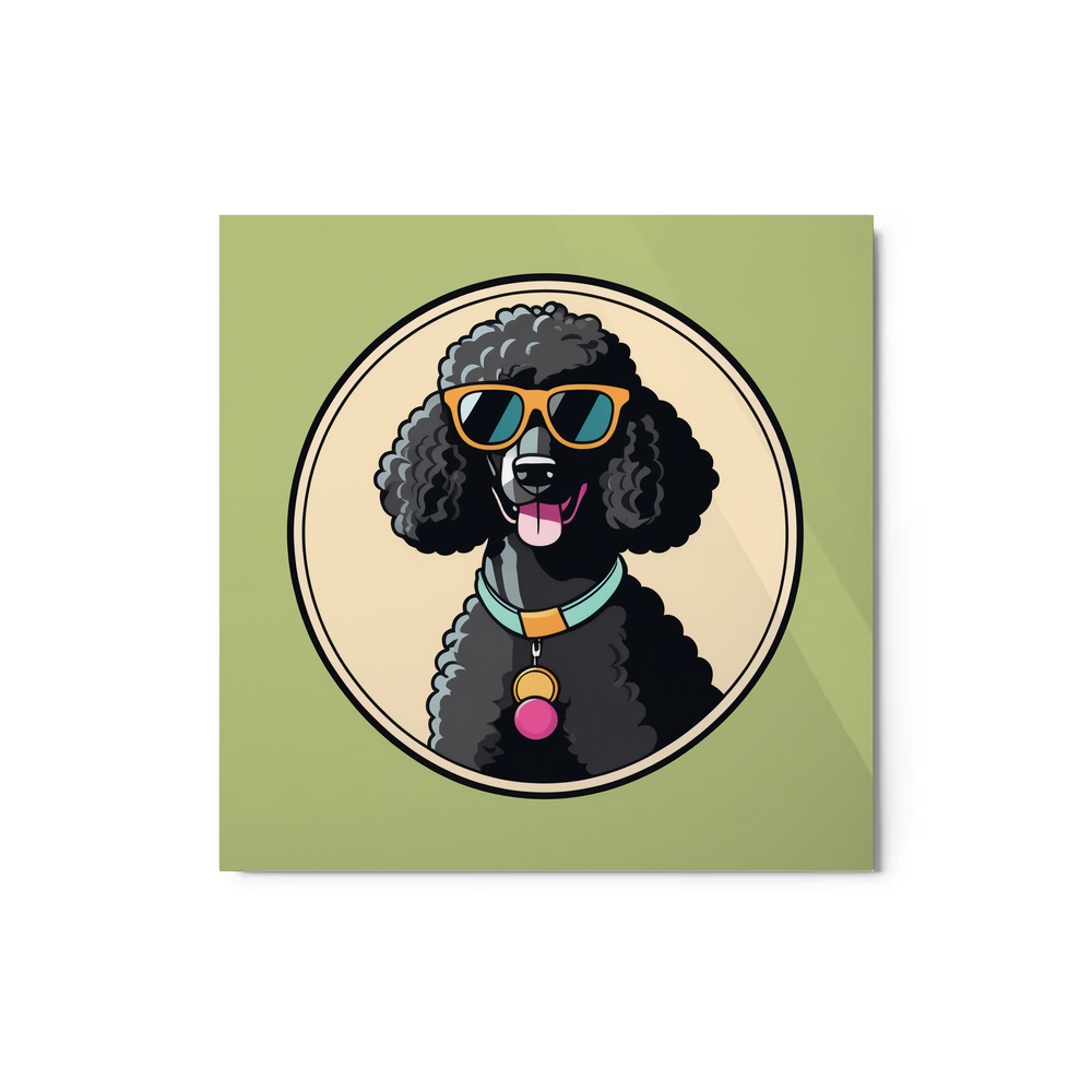 PugMug Custom Black Poodle Metal Print