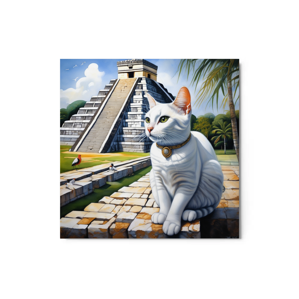 PugMug Custom White Companion Cat Metal Print