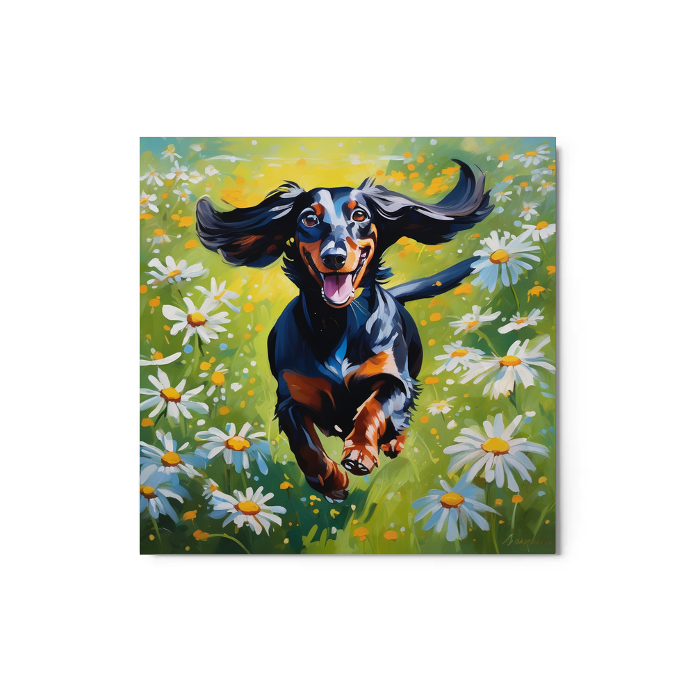 PugMug Custom Black Dachshund Metal Print