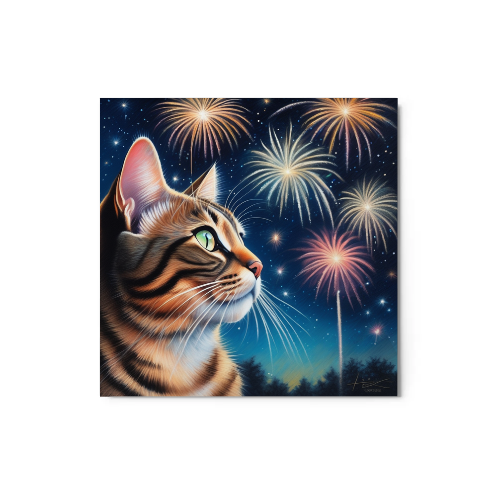 PugMug Custom Tabby Exotic Cat Metal Print