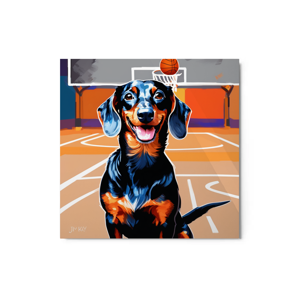 PugMug Custom Black Dachshund Metal Print