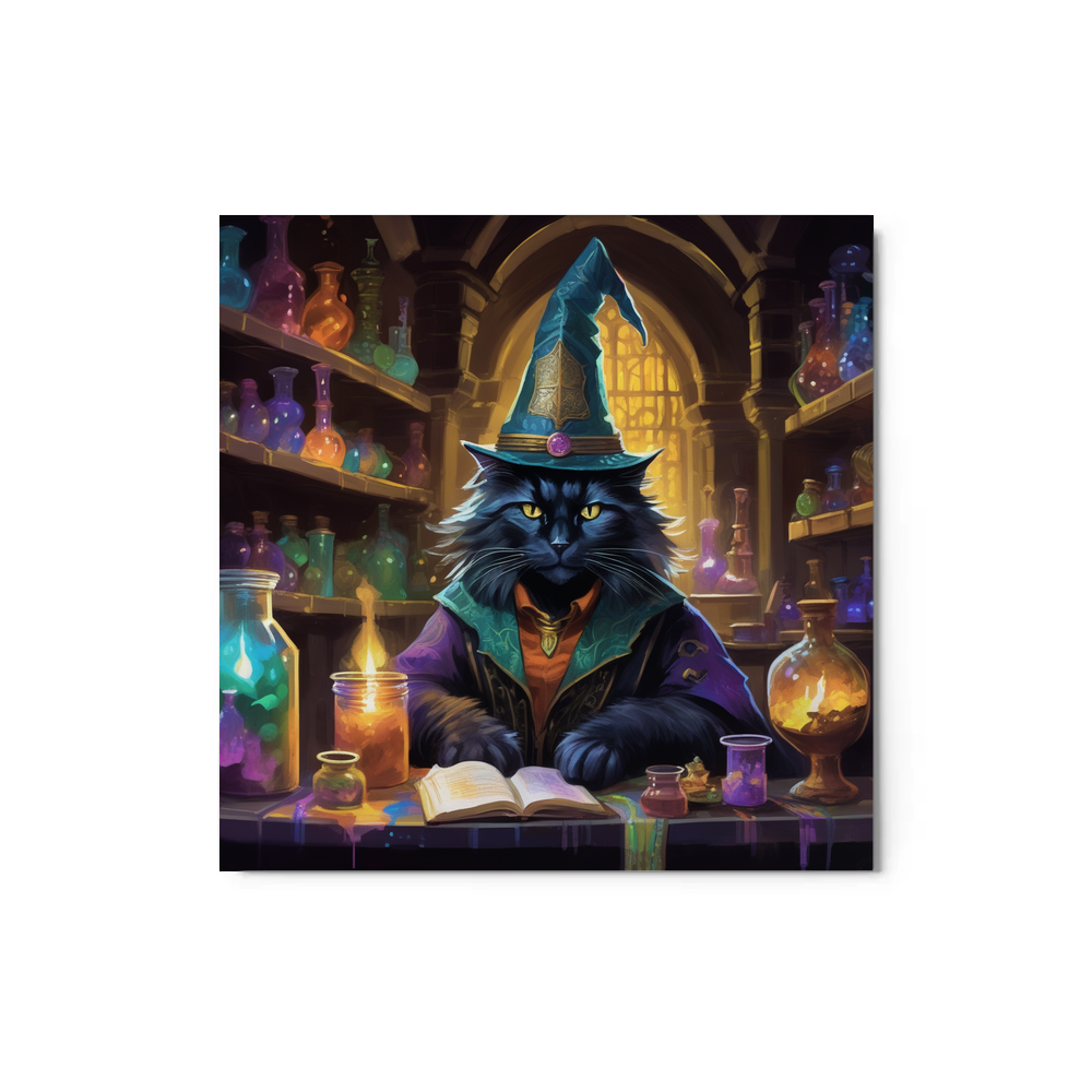 PugMug Custom Black Maine Coon Cat Metal Print