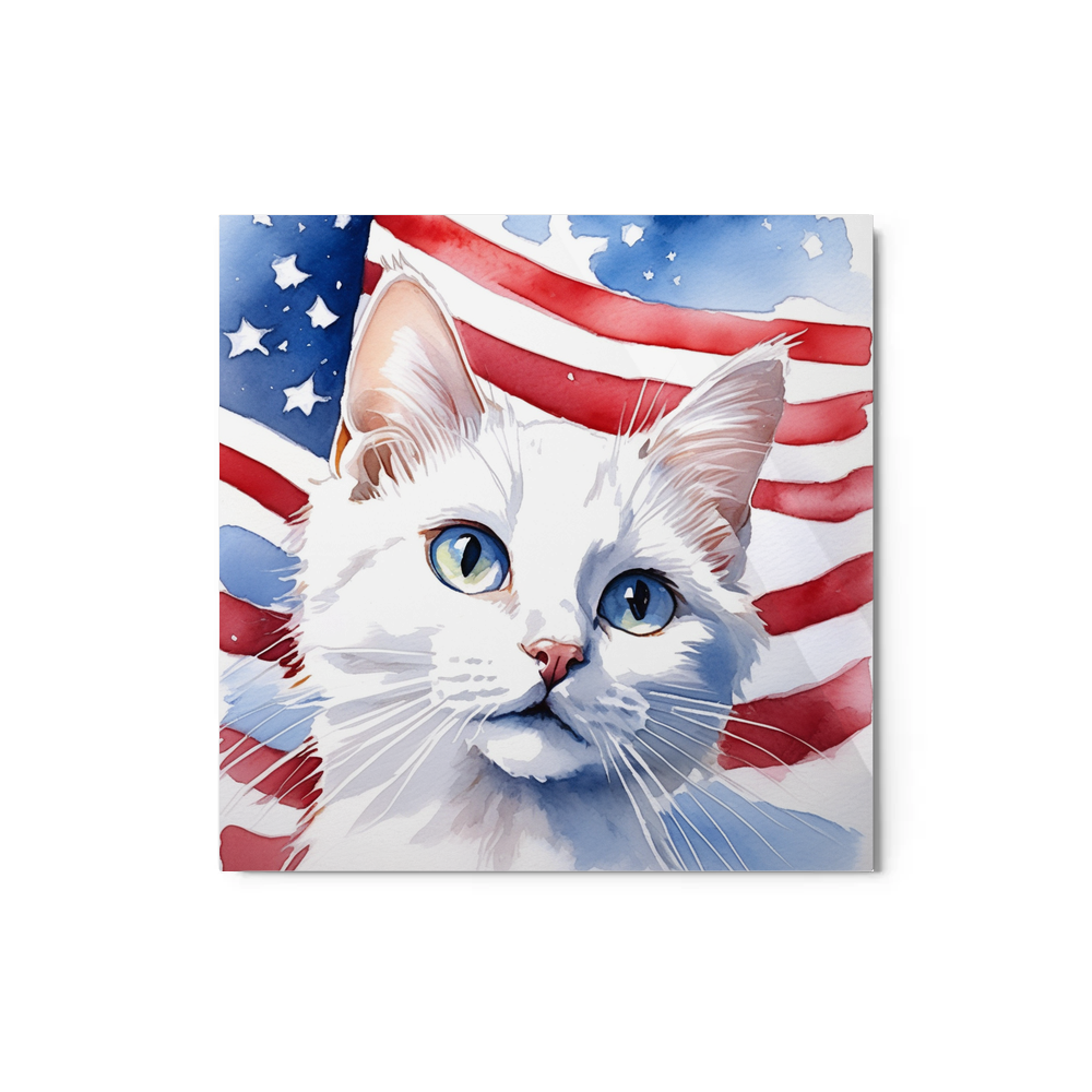PugMug Custom White Companion Cat Metal Print