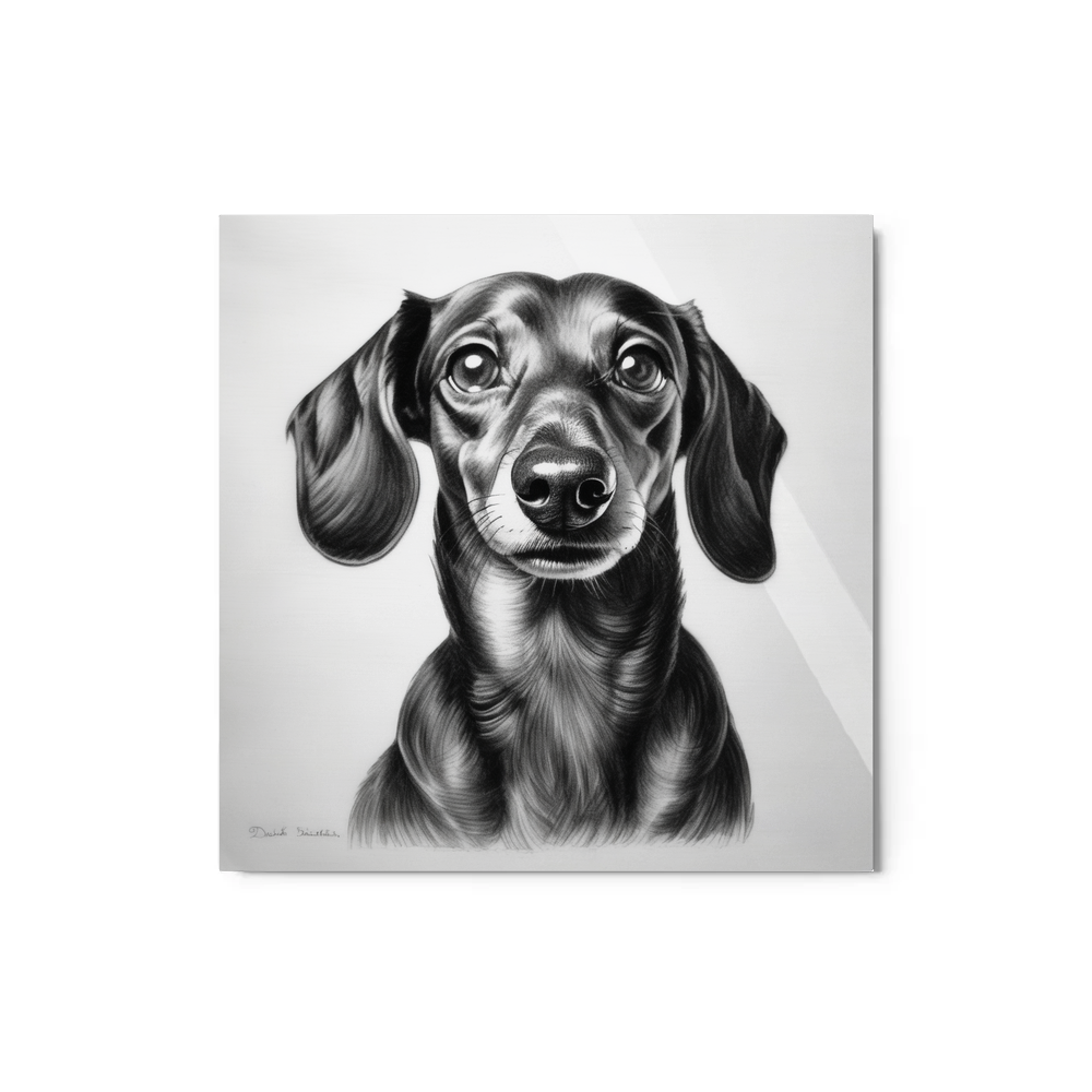 PugMug Custom Black Dachshund Metal Print