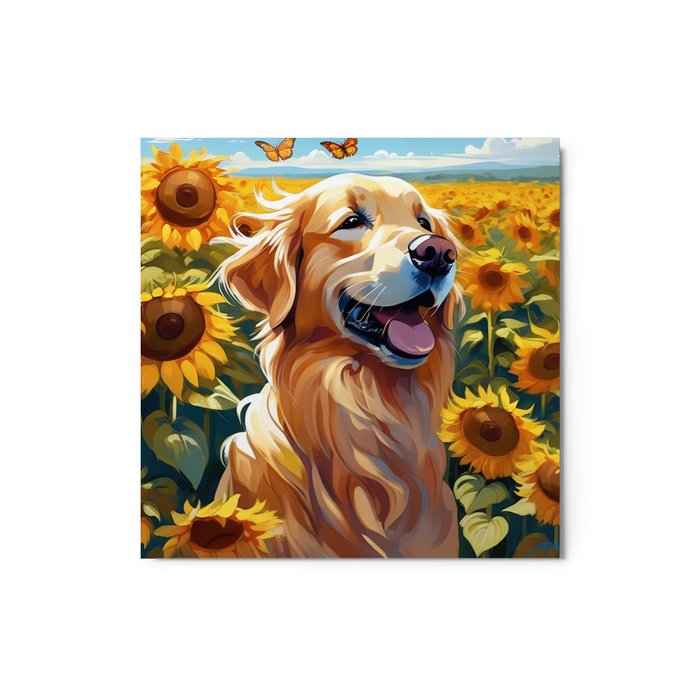 PugMug Custom Golden Retriever Metal Print