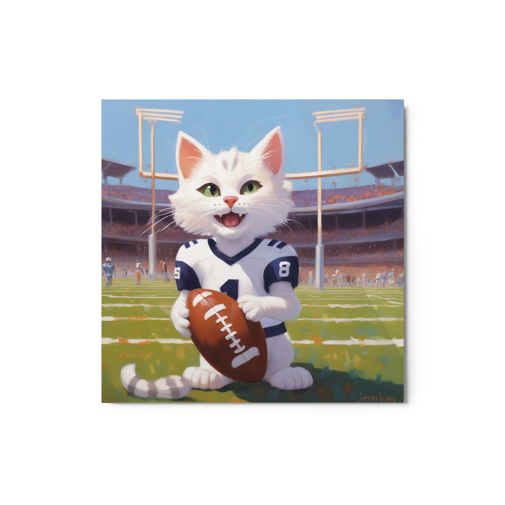 PugMug Custom White Companion Cat Metal Print