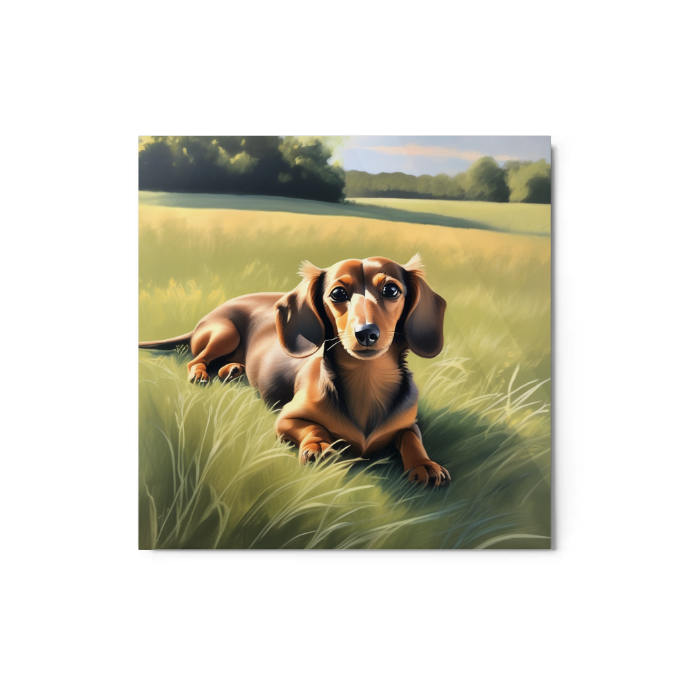 PugMug Custom Tan Dachshund Metal Print