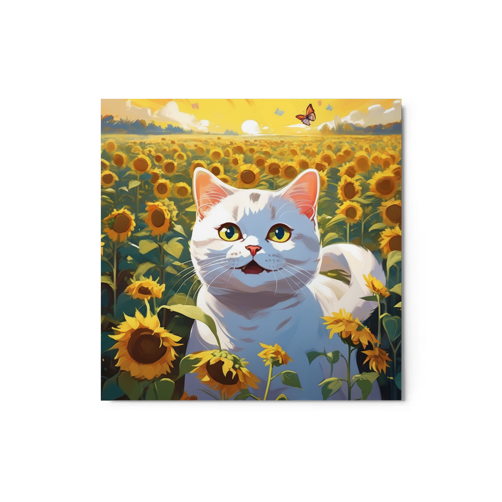 PugMug Custom White British Shorthair Cat Metal Print