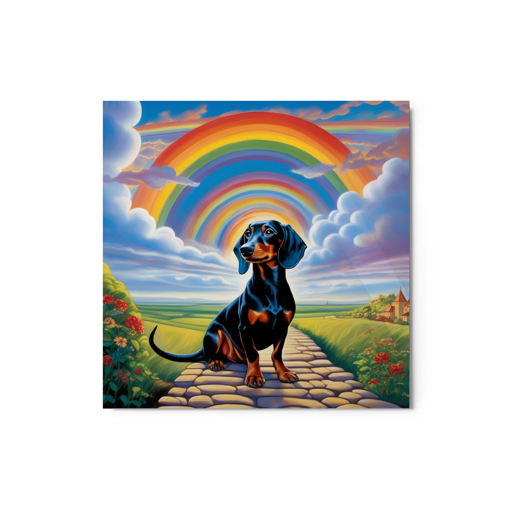 PugMug Custom Black Dachshund Metal Print