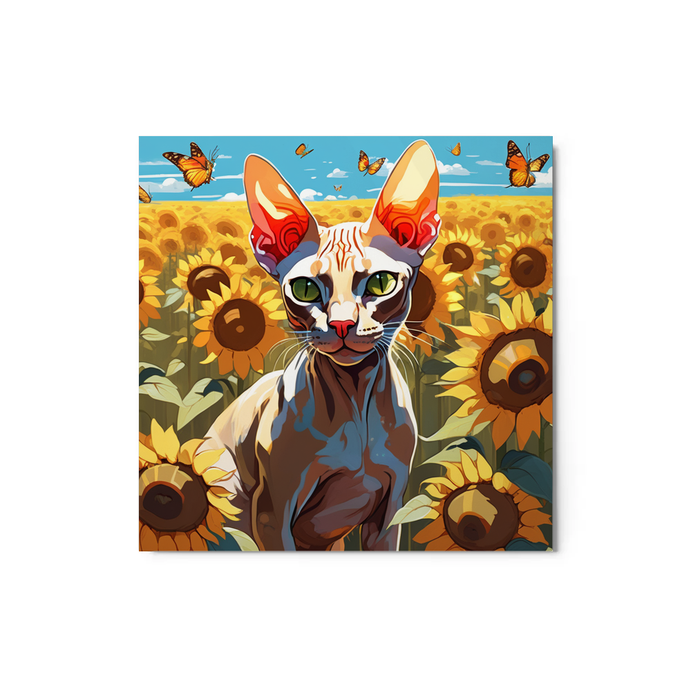 PugMug Custom Tabby Sphynx Cat Metal Print