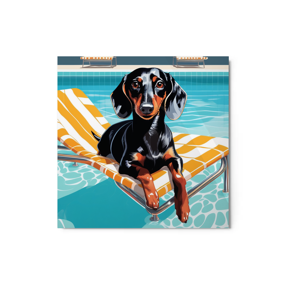 PugMug Custom Black Dachshund Metal Print