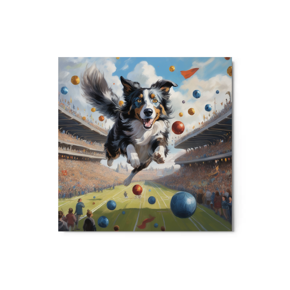 PugMug Custom Blue Merle Border Collie Metal Print