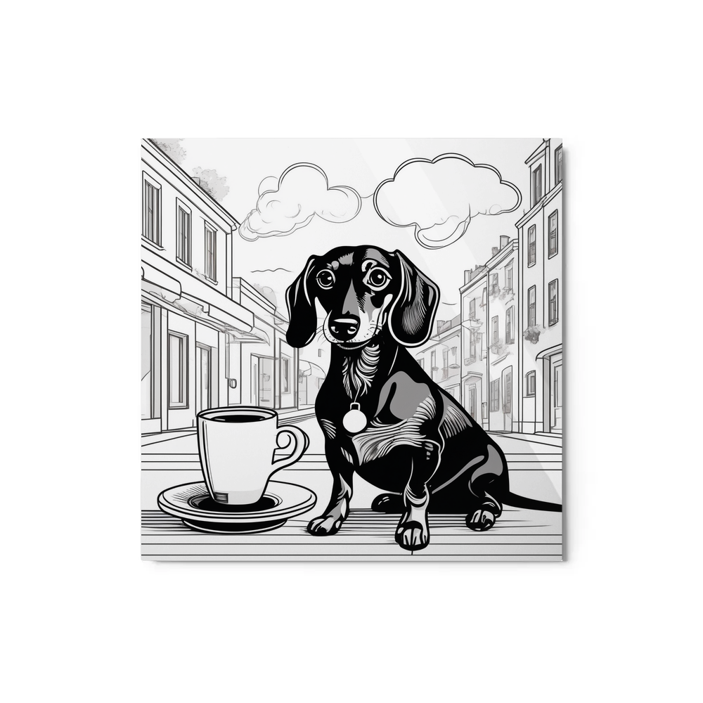 PugMug Custom Black Dachshund Metal Print