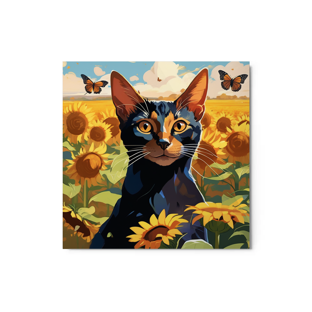 PugMug Custom Black Abyssinian Cat Metal Print