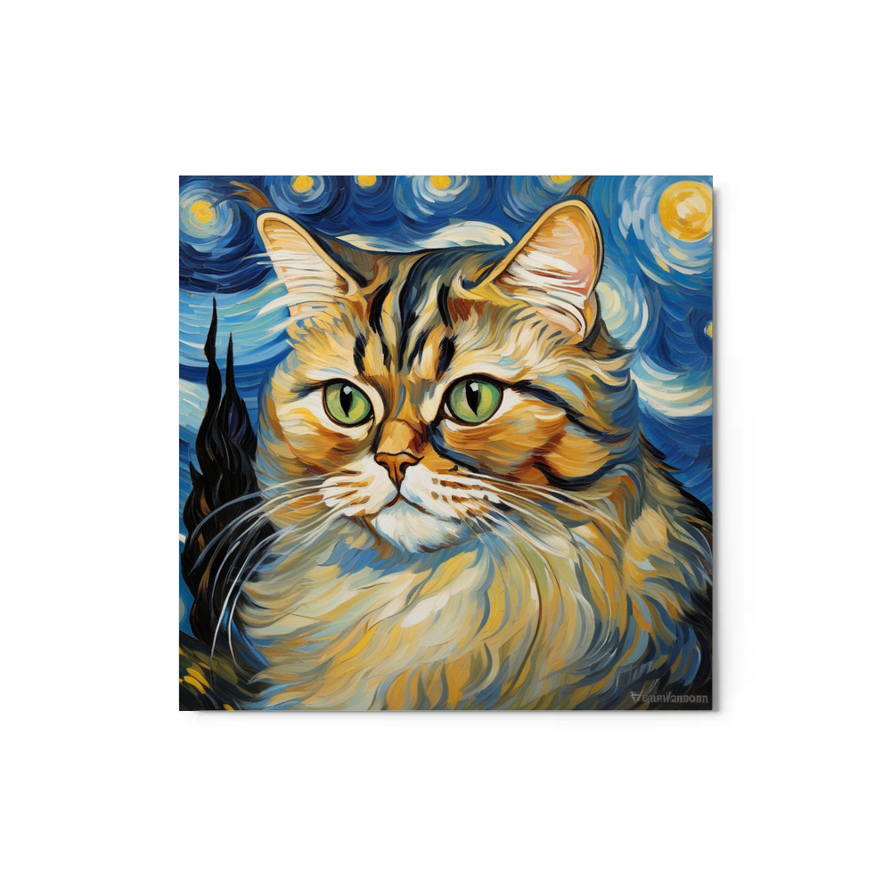 PugMug Custom Tabby Persian Cat Metal Print