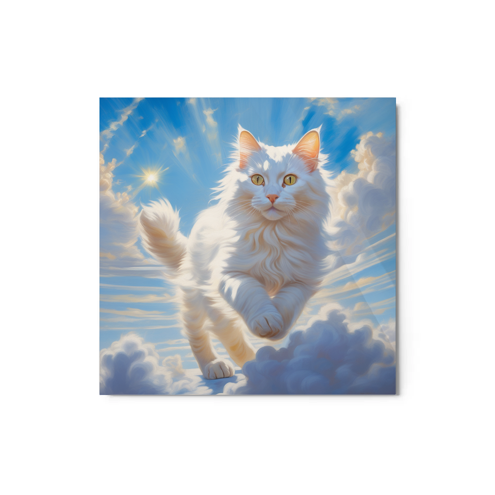 PugMug Custom White Companion Cat Metal Print