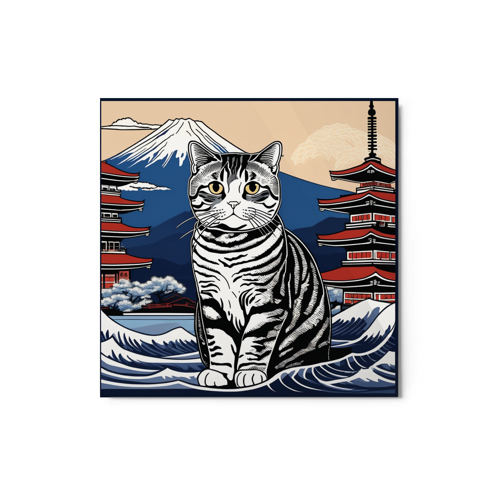 PugMug Custom Tabby Scottish Fold Cat Metal Print