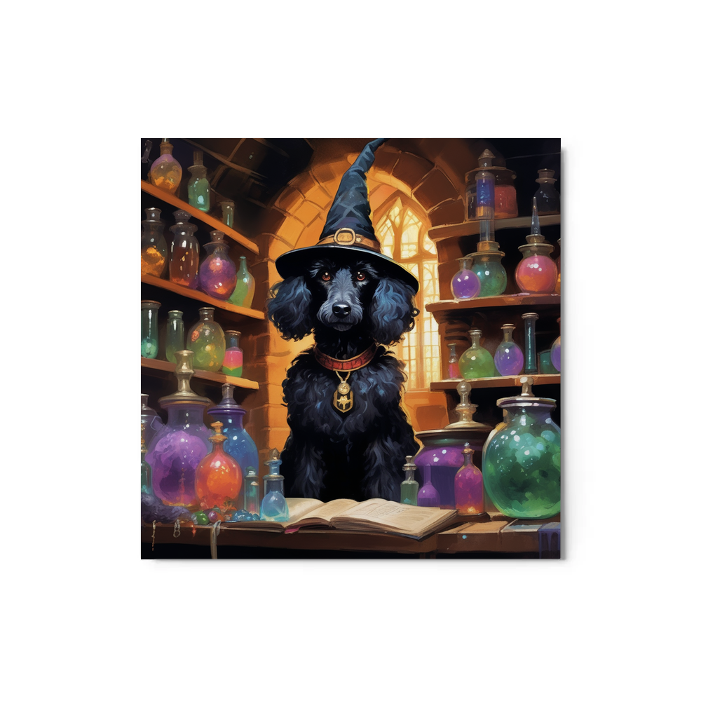 PugMug Custom Black Poodle Metal Print