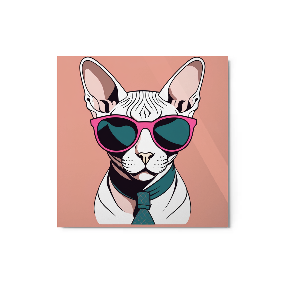 PugMug Custom White Sphynx Cat Metal Print