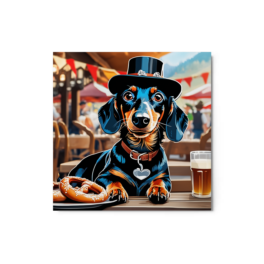 PugMug Custom Black Dachshund Metal Print