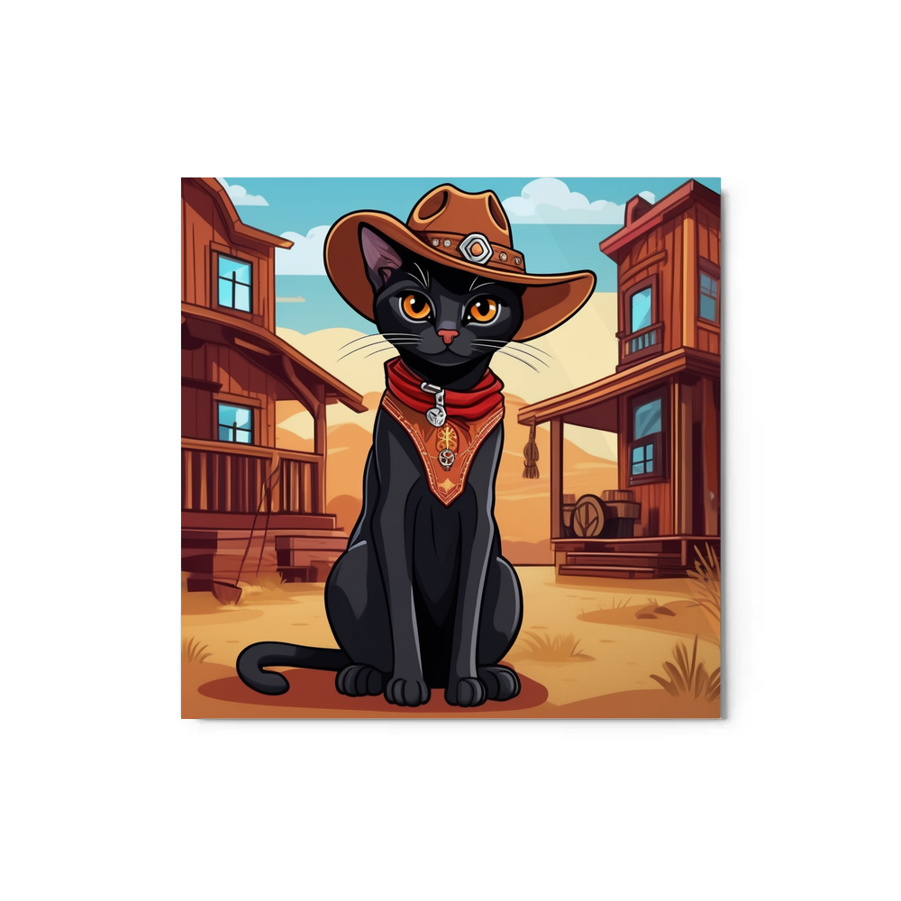 PugMug Custom Black Abyssinian Cat Metal Print