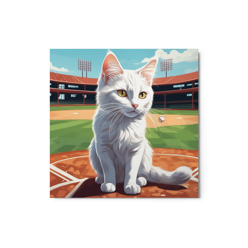 PugMug Custom White Companion Cat Metal Print