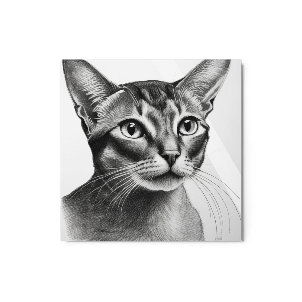 PugMug Custom Tabby Abyssinian Cat Metal Print