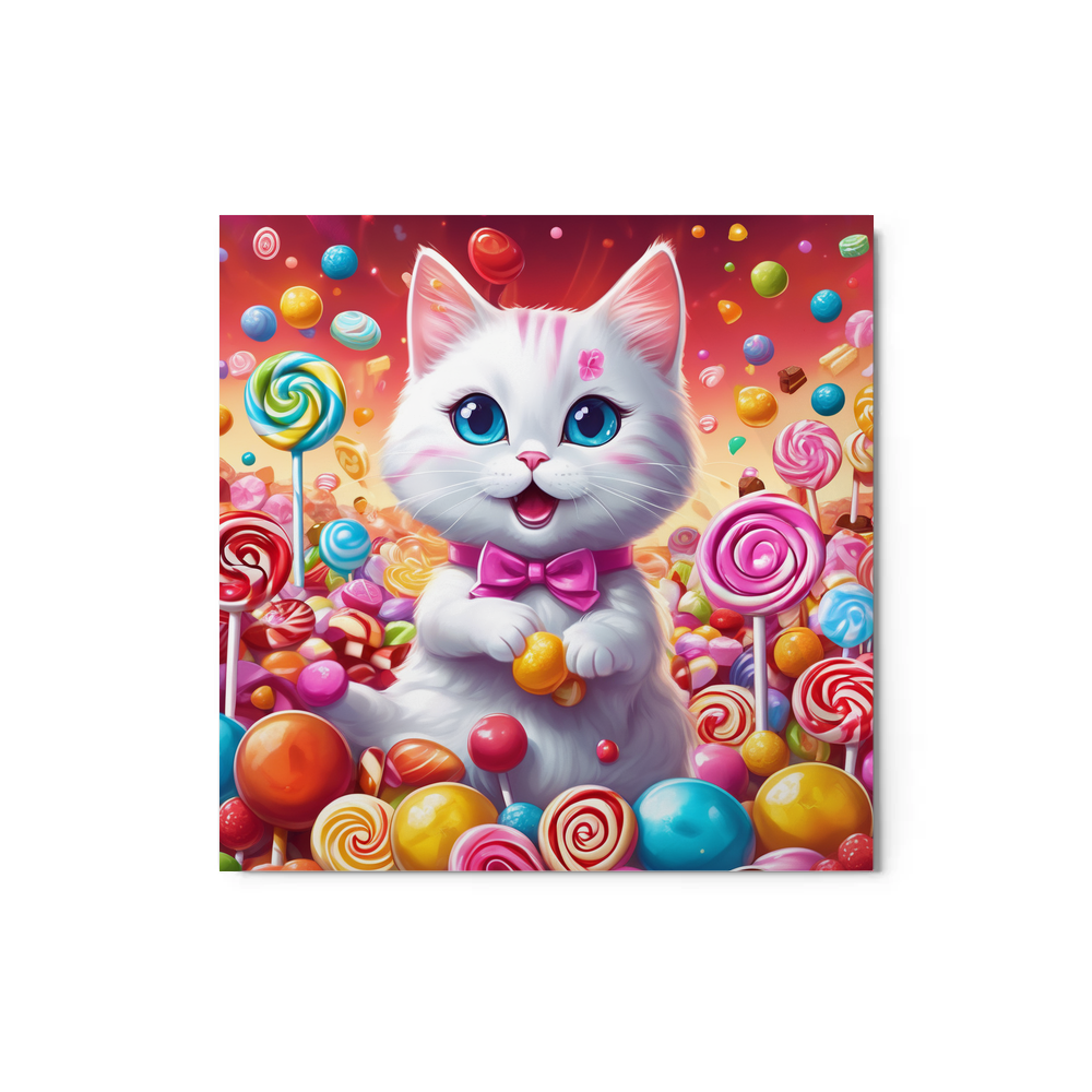 PugMug Custom White Companion Cat Metal Print