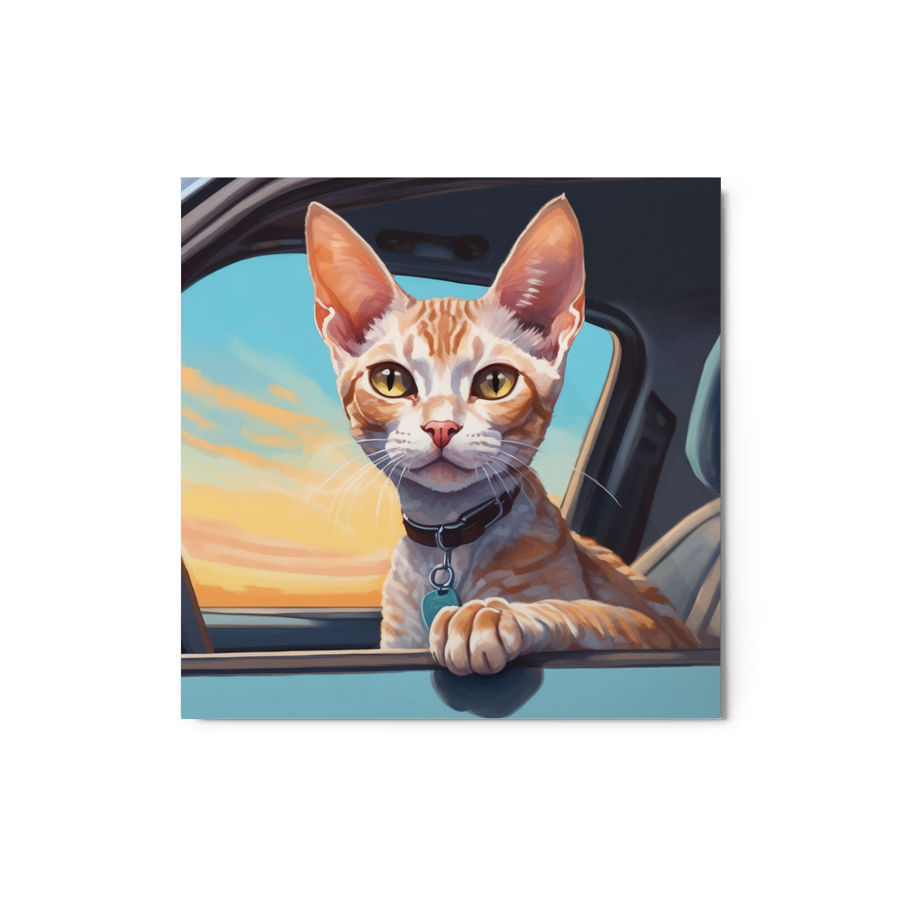 PugMug Custom Tabby Devon Rex Cat Metal Print