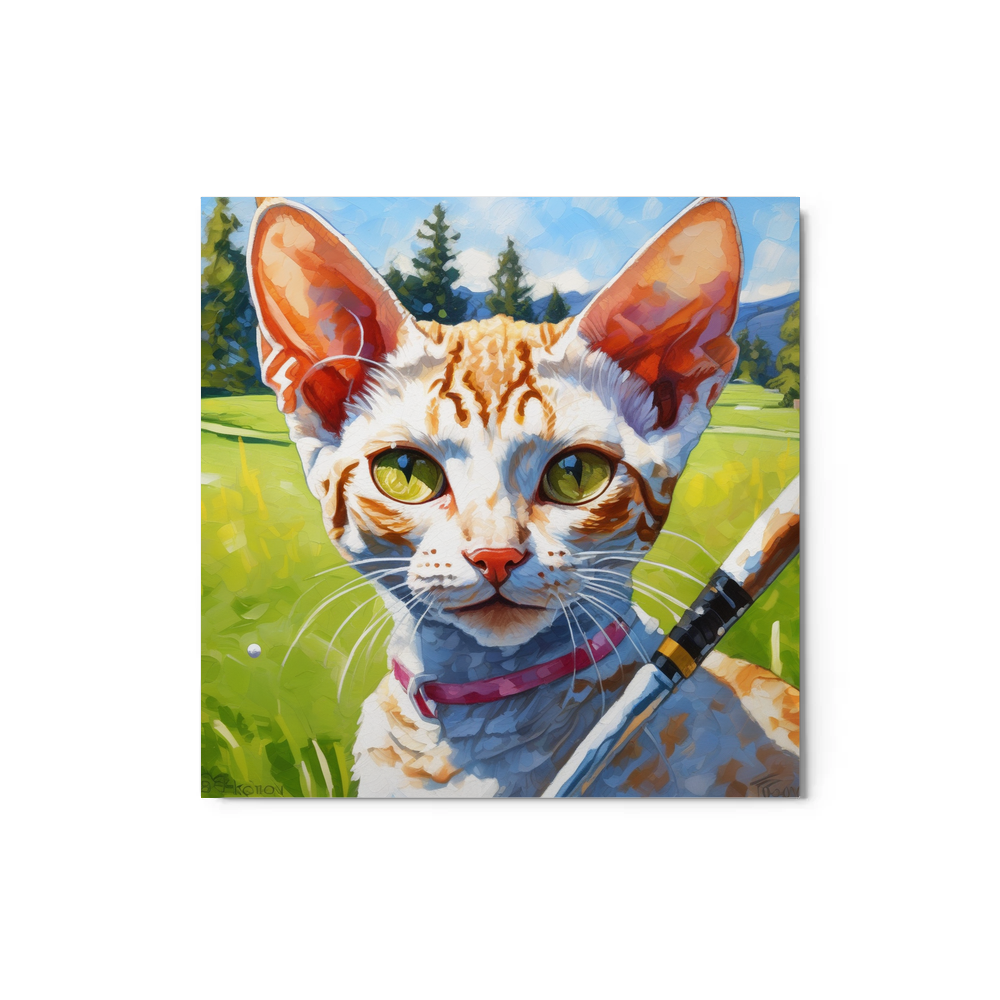 PugMug Custom Tabby Devon Rex Cat Metal Print
