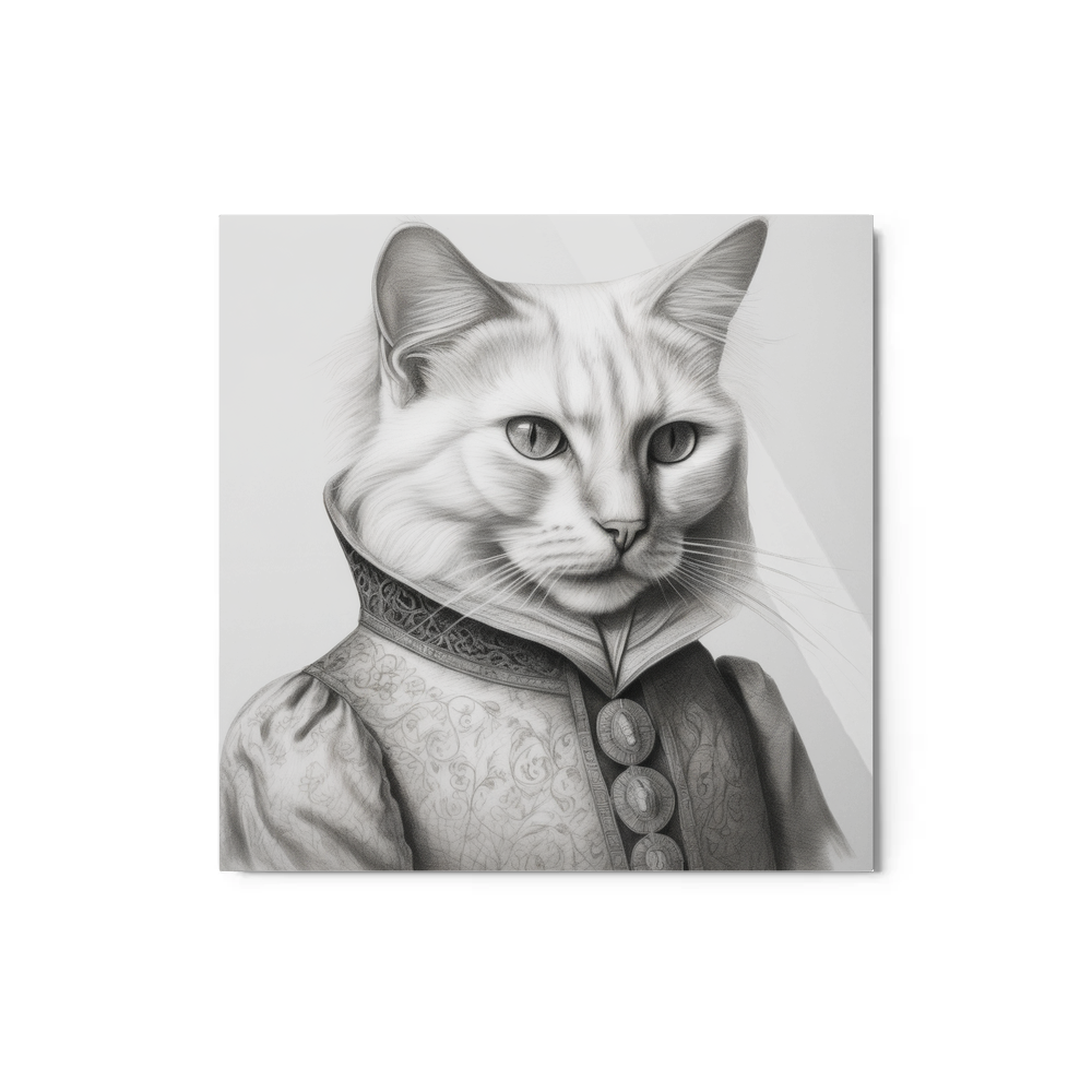 PugMug Custom White Companion Cat Metal Print